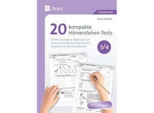 9783403086086 - 20 kompakte Hörverstehen-Tests für Klasse 3 4 - Anne Scheller Geheftet