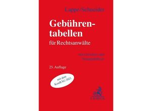 9783406768354 - Gebührentabellen für Rechtsanwälte - Friedrich Lappe Hagen Schneider Kartoniert (TB)