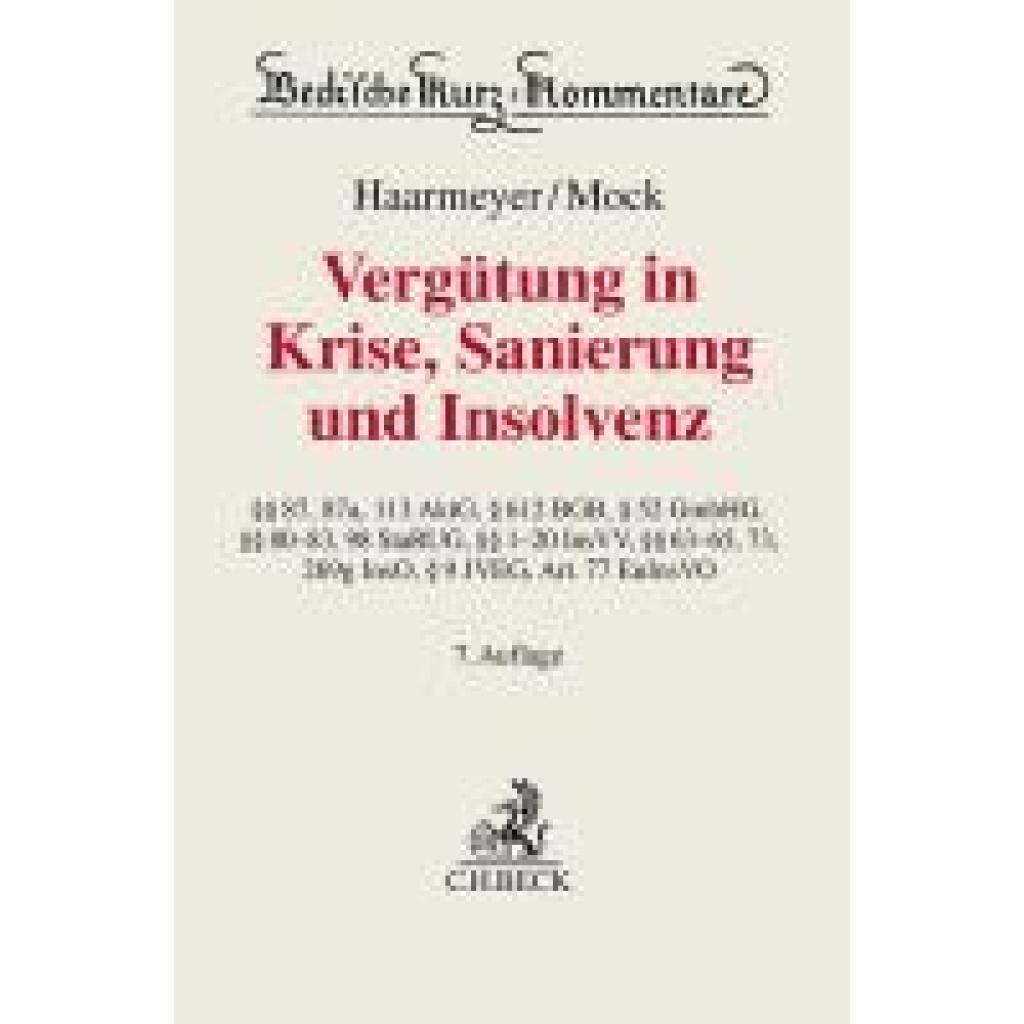 9783406792526 - Haarmeyer Hans Vergütung in Krise Sanierung und Insolvenz