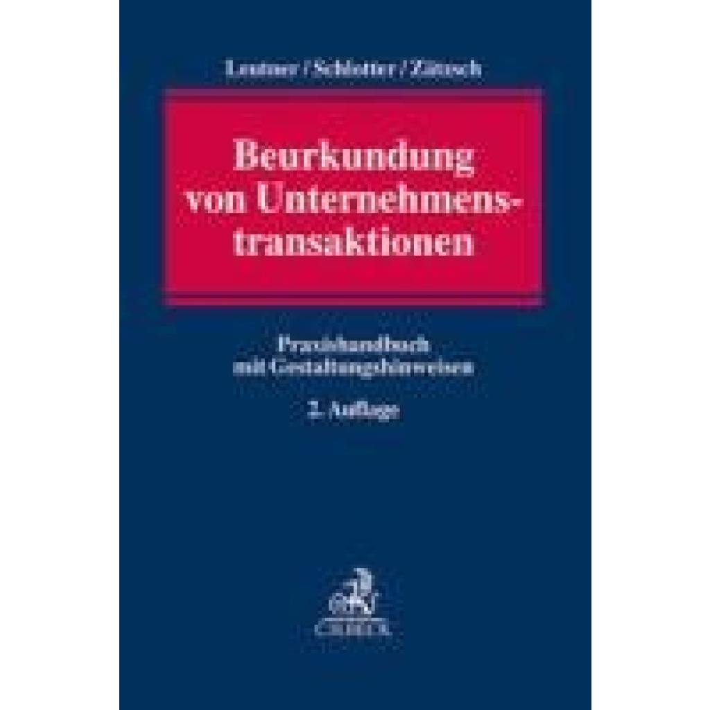 9783406794957 - Leutner Gerd Beurkundung von Unternehmenstransaktionen