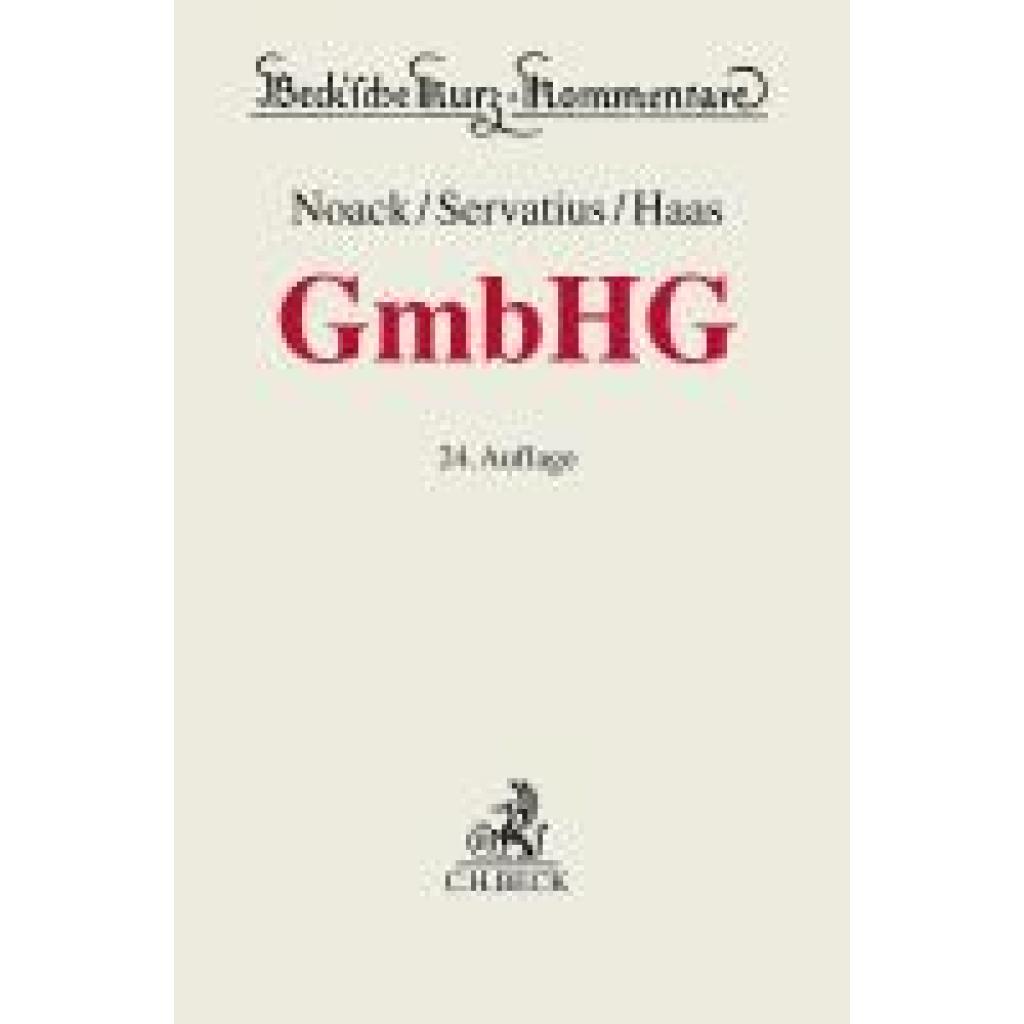 9783406803338 - Gesetz betreffend die Gesellschaften mit beschränkter Haftung GmbHG