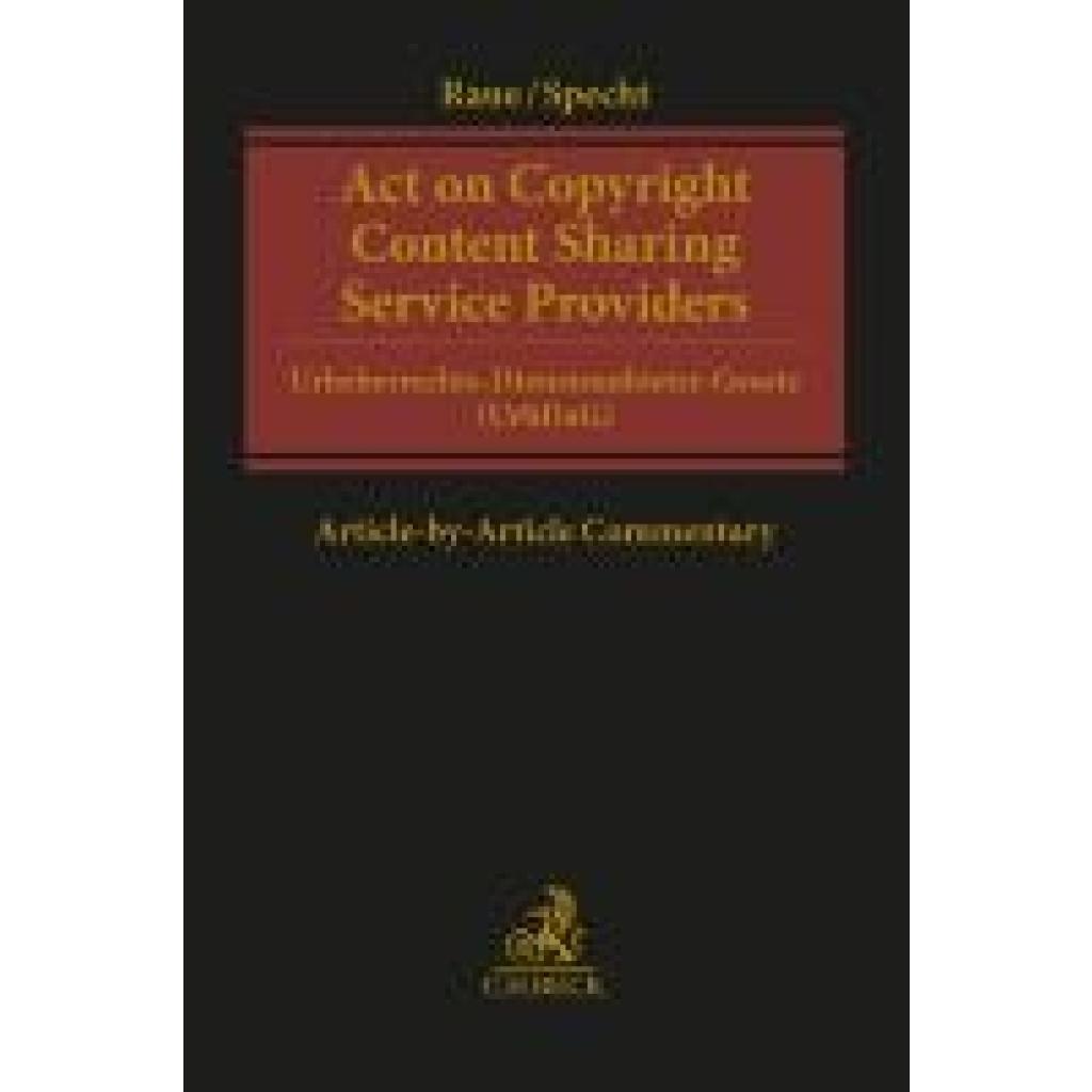 9783406812361 - Raue Benjamin Act on Copyright Content Sharing Service Providers