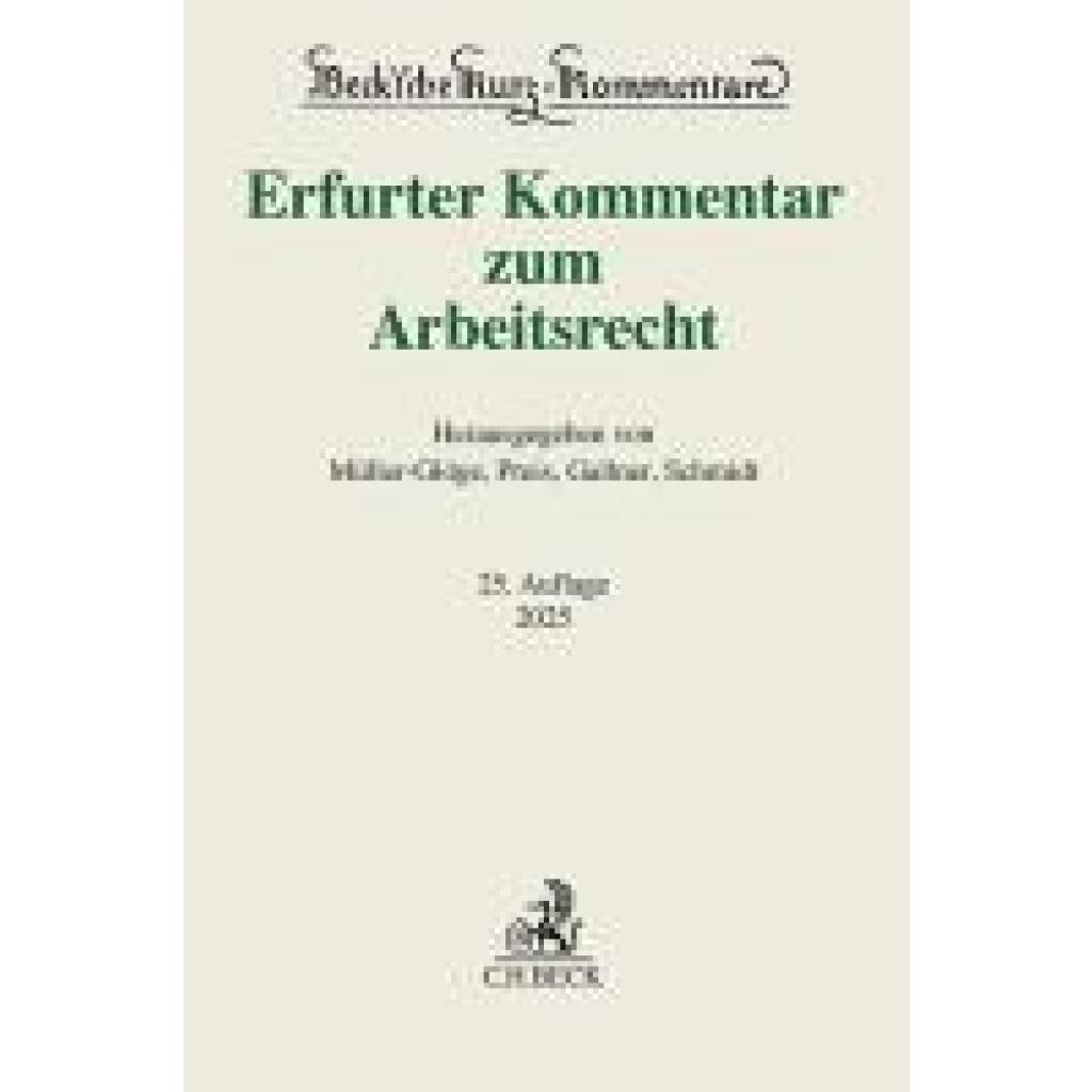 9783406820182 - Erfurter Kommentar zum Arbeitsrecht