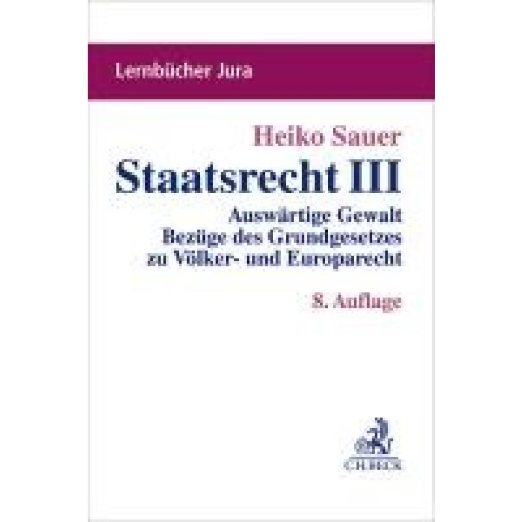 9783406820601 - Sauer Heiko Staatsrecht III