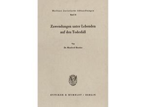 9783428019366 - Zuwendungen unter Lebenden auf den Todesfall - Manfred Harder Kartoniert (TB)