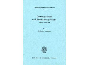 9783428026272 - Gattungsschuld und Beschaffungspflicht - Joachim Lemppenau Kartoniert (TB)