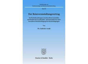 9783428028245 - Der Reiseveranstaltungsvertrag - Gabriele Arndt Kartoniert (TB)