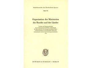 9783428029990 - Organisation der Ministerien des Bundes und der Länder Kartoniert (TB)