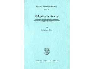 9783428031856 - Obligation de Sécurité - Eberhard Meller Kartoniert (TB)