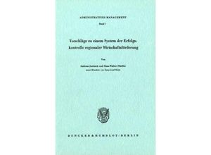 9783428036516 - Vorschläge zu einem System der Erfolgskontrolle regionaler Wirtschaftsförderung - Andreas Jentzsch Hans-Walter Pfeiffer Kartoniert (TB)