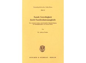 9783428057689 - Soziale Gerechtigkeit durch Familienlastenausgleich - Andreas Netzler Kartoniert (TB)