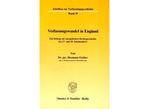 9783428063703 - Verfassungswandel in England - Hermann Eichler Kartoniert (TB)