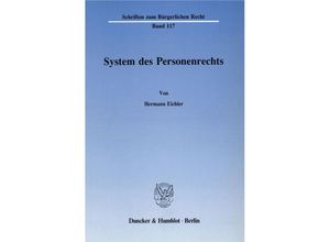 9783428066872 - System des Personenrechts - Hermann Eichler Kartoniert (TB)