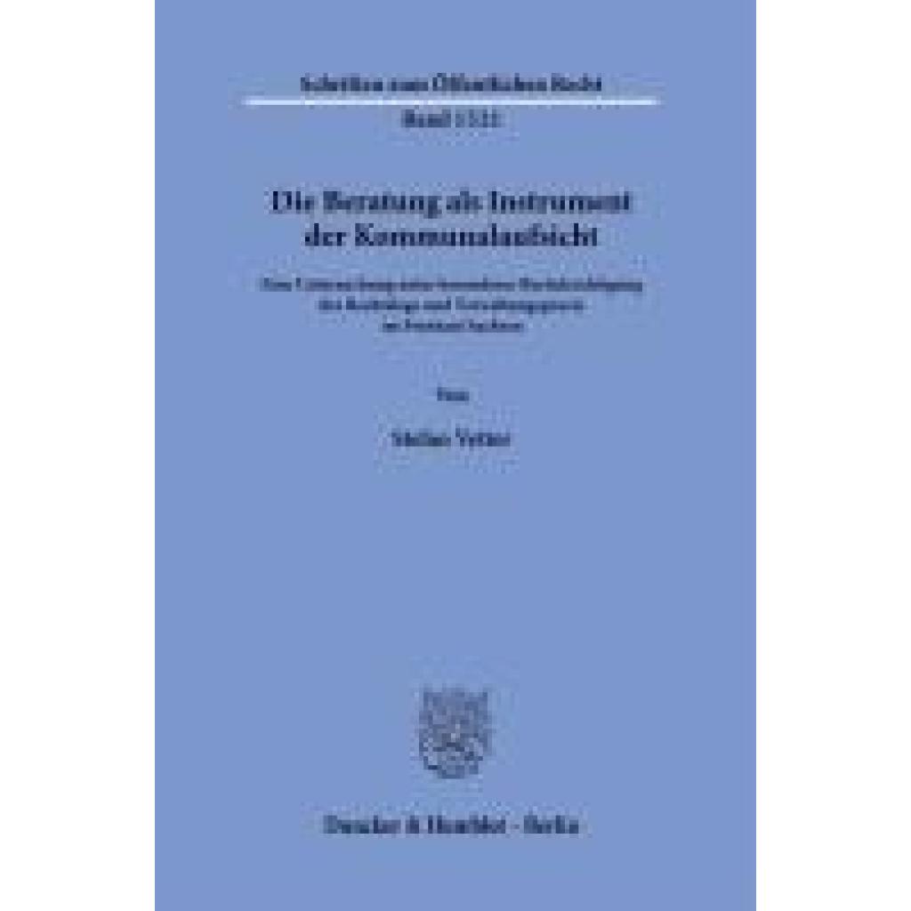 9783428189151 - Vetter Stefan Die Beratung als Instrument der Kommunalaufsicht