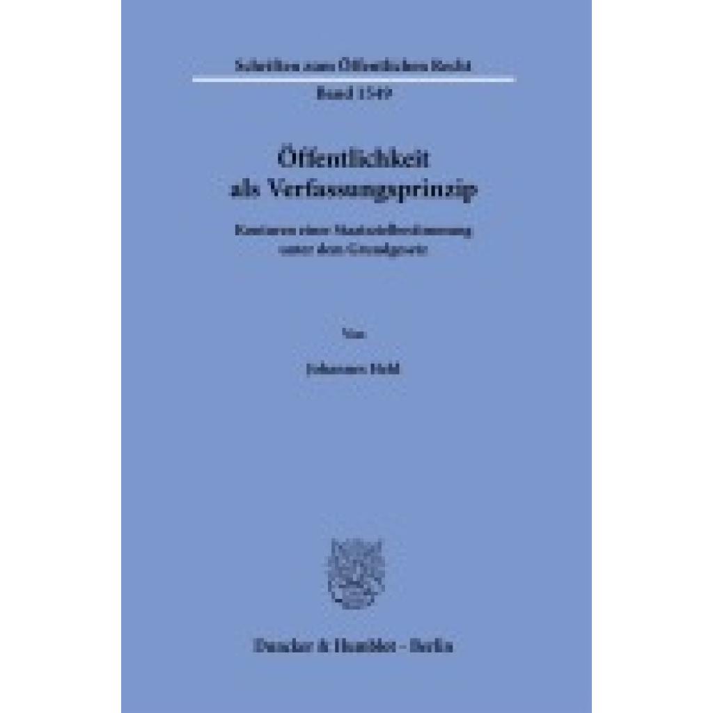 9783428192656 - Held Johannes Öffentlichkeit als Verfassungsprinzip