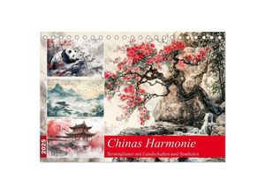 9783435012381 - Chinas Harmonie - Terminplaner mit Landschaften und Symbolen (Tischkalender 2025 DIN A5 quer) CALVENDO Monatskalender