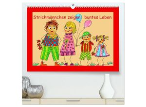 9783435019595 - Strichmännchen zeigen buntes Leben (hochwertiger Premium Wandkalender 2025 DIN A2 quer) Kunstdruck in Hochglanz