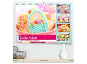 9783435022250 - Bunte Kekse Kleine Kunstwerke mit Zuckerguss (hochwertiger Premium Wandkalender 2025 DIN A2 quer) Kunstdruck in Hochglanz