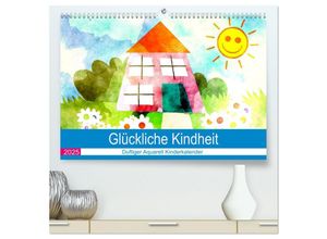 9783435035212 - Glückliche Kindheit Duftiger Aquarell Kinderkalender (hochwertiger Premium Wandkalender 2025 DIN A2 quer) Kunstdruck in Hochglanz