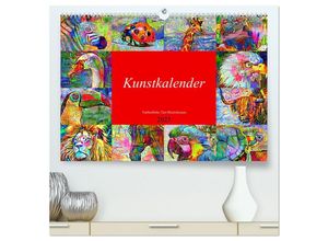 9783435035434 - Kunstkalender Farbenfrohe Tier-Illustrationen (hochwertiger Premium Wandkalender 2025 DIN A2 quer) Kunstdruck in Hochglanz