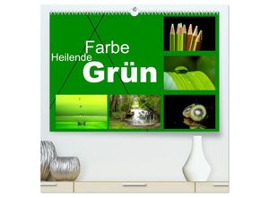 9783435047017 - Heilende Farbe Grün (hochwertiger Premium Wandkalender 2025 DIN A2 quer) Kunstdruck in Hochglanz