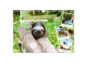 9783435051496 - Costa Rica - Land zwischen Karibik und Pazifik (Wandkalender 2025 DIN A4 quer) CALVENDO Monatskalender