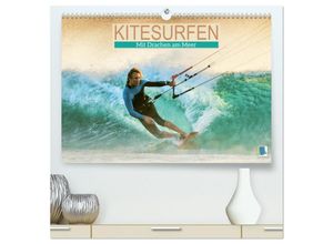 9783435100033 - Kitesurfen Mit Drachen am Meer (hochwertiger Premium Wandkalender 2025 DIN A2 quer) Kunstdruck in Hochglanz