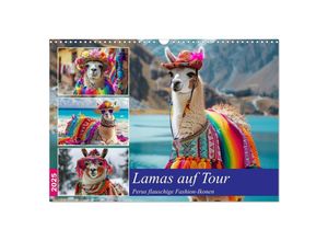 9783435118991 - Lamas auf Tour Perus flauschige Fashion-Ikonen (Wandkalender 2025 DIN A3 quer) CALVENDO Monatskalender