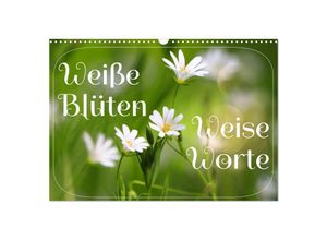 9783435120888 - Weiße Blüten weise Worte (Wandkalender 2025 DIN A3 quer) CALVENDO Monatskalender