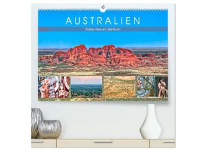 9783435243938 - Australien - Rotes Herz im Zentrum (hochwertiger Premium Wandkalender 2025 DIN A2 quer) Kunstdruck in Hochglanz