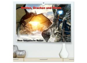 9783435244157 - Helden Drachen und Magie - Neue fantastische Welten (hochwertiger Premium Wandkalender 2025 DIN A2 quer) Kunstdruck in Hochglanz