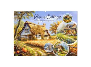 9783435246137 - Kleine Cottages - Romantische Fantasiehäuschen (Wandkalender 2025 DIN A2 quer) CALVENDO Monatskalender