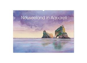 9783435275410 - Neuseeland in Aquarell (Wandkalender 2025 DIN A2 quer) CALVENDO Monatskalender