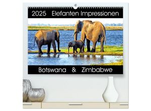 9783435280940 - Elefanten Impressionen (hochwertiger Premium Wandkalender 2025 DIN A2 quer) Kunstdruck in Hochglanz