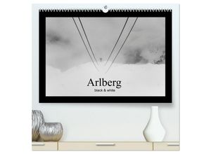 9783435295104 - Arlberg black and white (hochwertiger Premium Wandkalender 2025 DIN A2 quer) Kunstdruck in Hochglanz