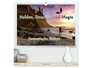 9783435296897 - Helden Drachen und Magie (hochwertiger Premium Wandkalender 2025 DIN A2 quer) Kunstdruck in Hochglanz