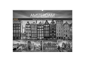 9783435311231 - AMSTERDAM Monochrome Impressionen (Wandkalender 2025 DIN A2 quer) CALVENDO Monatskalender