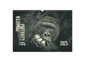 9783435322763 - PRIMATEN PORTRAITS - monochrom (Wandkalender 2025 DIN A3 quer) CALVENDO Monatskalender