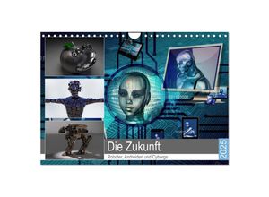 9783435338832 - Die Zukunft Roboter Androiden und Cyborgs (Wandkalender 2025 DIN A4 quer) CALVENDO Monatskalender