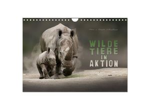 9783435398041 - WILDE TIERE IN AKTION (Wandkalender 2025 DIN A4 quer) CALVENDO Monatskalender