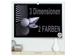 9783435466214 - 3 Dimensionen - 2 Farben (hochwertiger Premium Wandkalender 2025 DIN A2 quer) Kunstdruck in Hochglanz