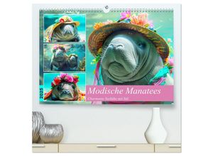 9783435470662 - Modische Manatees Charmante Seekühe mit Stil (hochwertiger Premium Wandkalender 2025 DIN A2 quer) Kunstdruck in Hochglanz