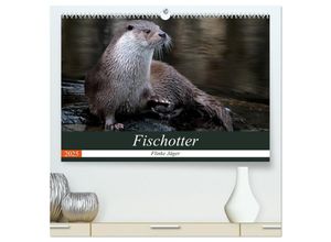 9783435473915 - Fischotter flinke Jäger (hochwertiger Premium Wandkalender 2025 DIN A2 quer) Kunstdruck in Hochglanz