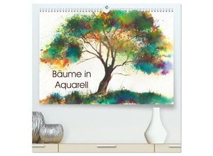 9783435484874 - Bäume in Aquarell (hochwertiger Premium Wandkalender 2025 DIN A2 quer) Kunstdruck in Hochglanz