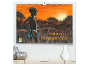 9783435493234 - Afrika in Pastellgemälden (hochwertiger Premium Wandkalender 2025 DIN A2 quer) Kunstdruck in Hochglanz