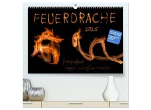 9783435596010 - Feuerdrache (hochwertiger Premium Wandkalender 2025 DIN A2 quer) Kunstdruck in Hochglanz