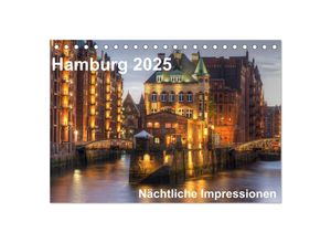 9783435634293 - Hamburg - Nächtliche Impressionen (Tischkalender 2025 DIN A5 quer) CALVENDO Monatskalender