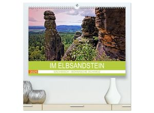 9783435638017 - Im Elbsandstein - Sächsisch-böhmische Schweiz (hochwertiger Premium Wandkalender 2025 DIN A2 quer) Kunstdruck in Hochglanz