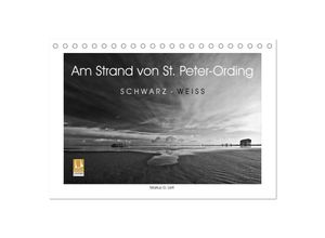 9783435650170 - Am Strand von St Peter-Ording SCHWARZ-WEISS (Tischkalender 2025 DIN A5 quer) CALVENDO Monatskalender