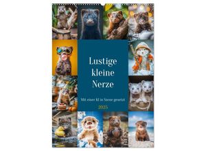 9783435652426 - Lustige kleine Nerze (Wandkalender 2025 DIN A2 hoch) CALVENDO Monatskalender